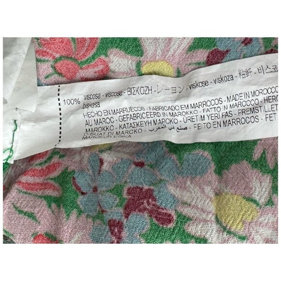 ZARA Floral Print Long Sleeve Midi Dress in Green Long Sleeves Women's Size S - Picture 8 of 13